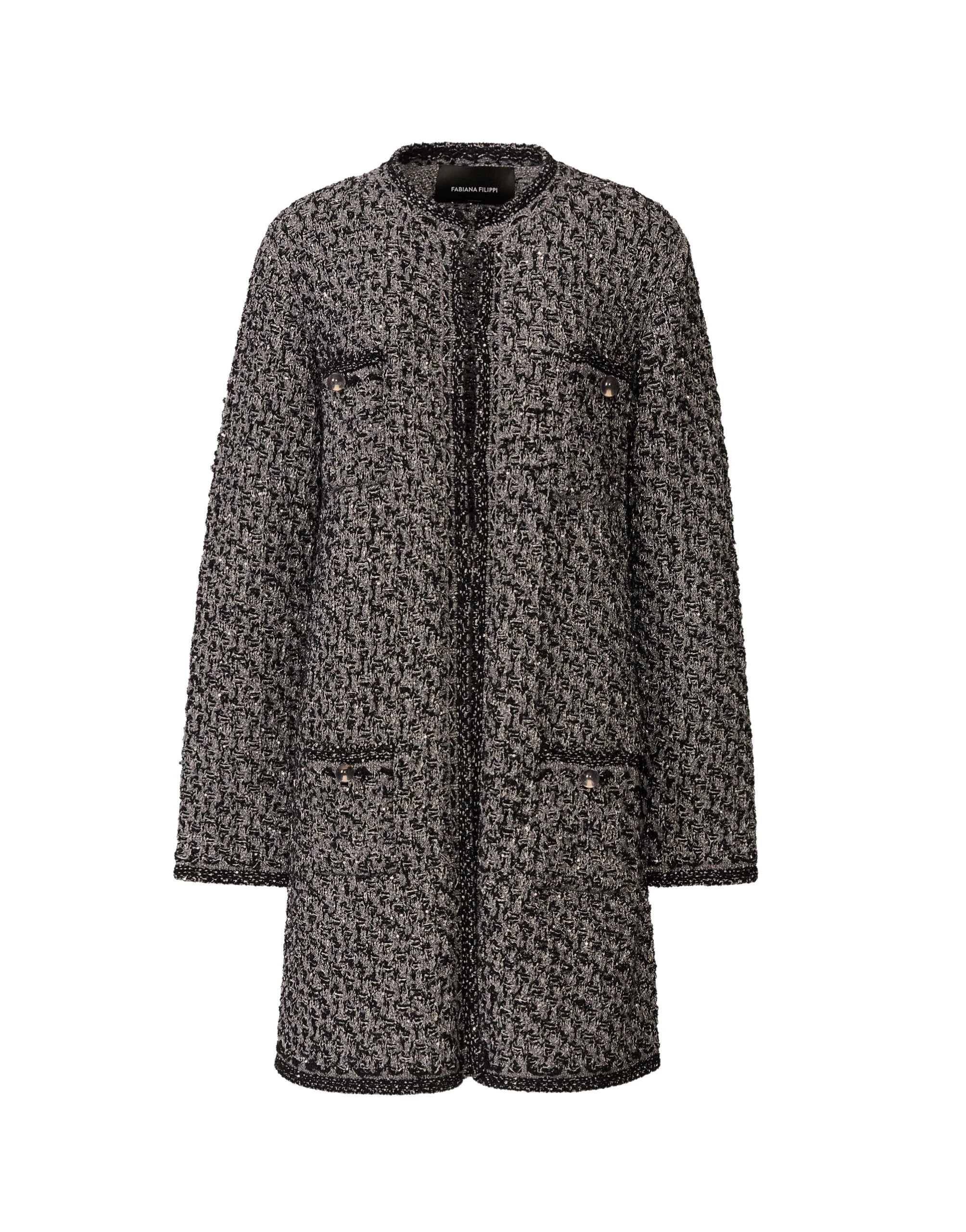 Fabiana Filippi Night Blue Tweed Coat