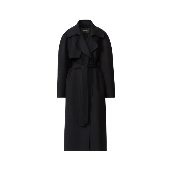 Fabiana Filippi Night Blue Wool Double Trench Coat