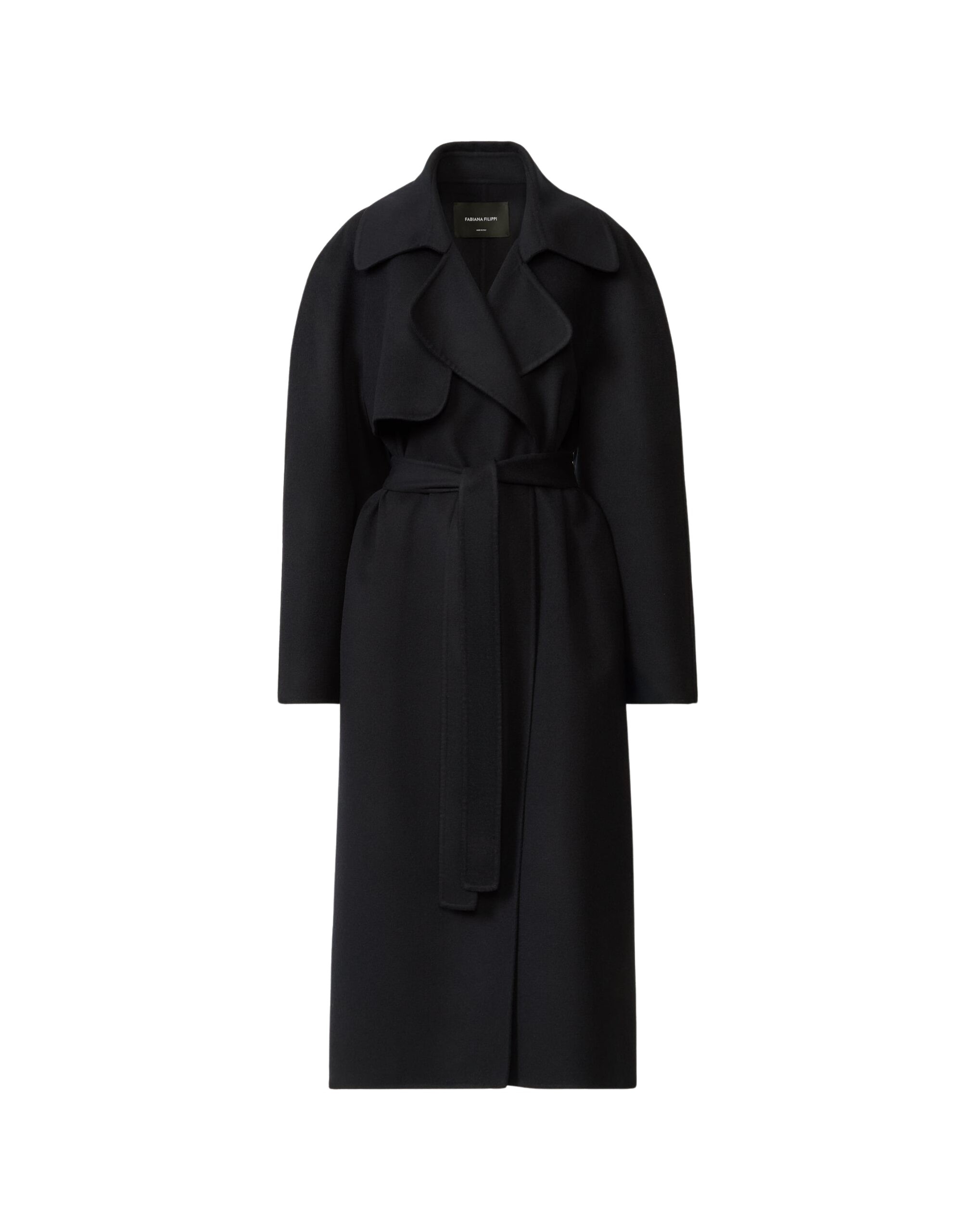 Fabiana Filippi Night Blue Wool Double Trench Coat