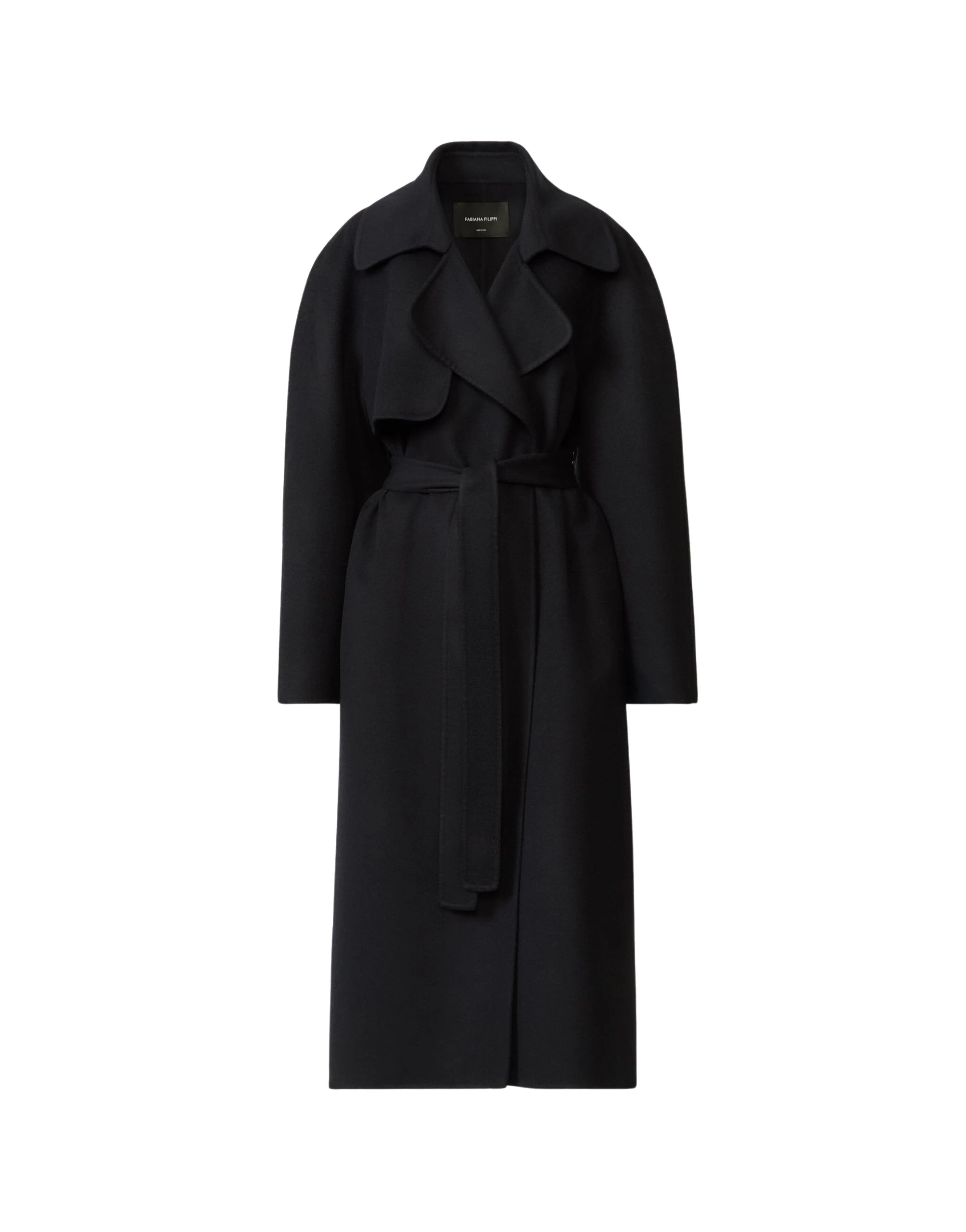 Fabiana Filippi Night Blue Wool Double Trench Coat