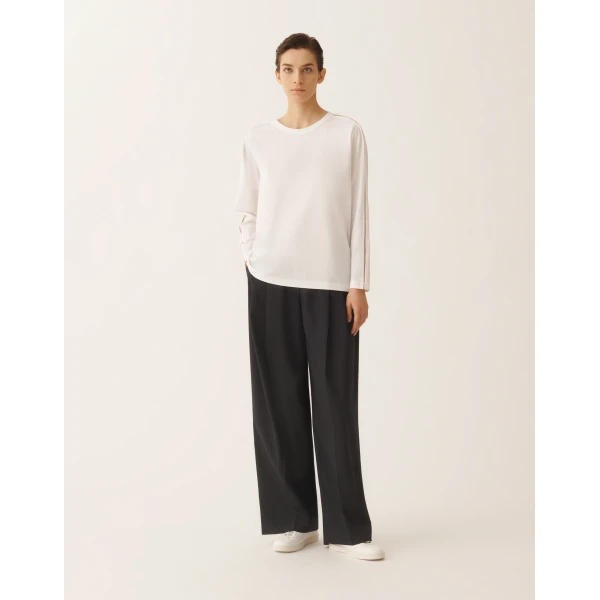 Fabiana Filippi Optical White Jersey T-shirt Top, view 3