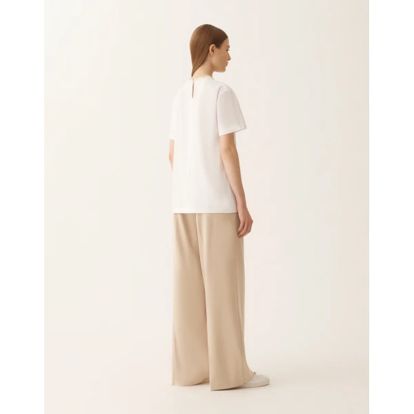 Fabiana Filippi Optical White Jersey T-shirt Top, view 4