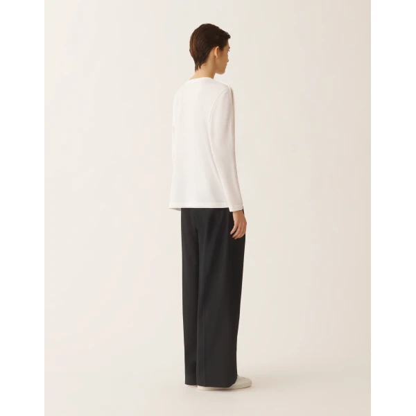 Fabiana Filippi Optical White Jersey T-shirt Top, view 4