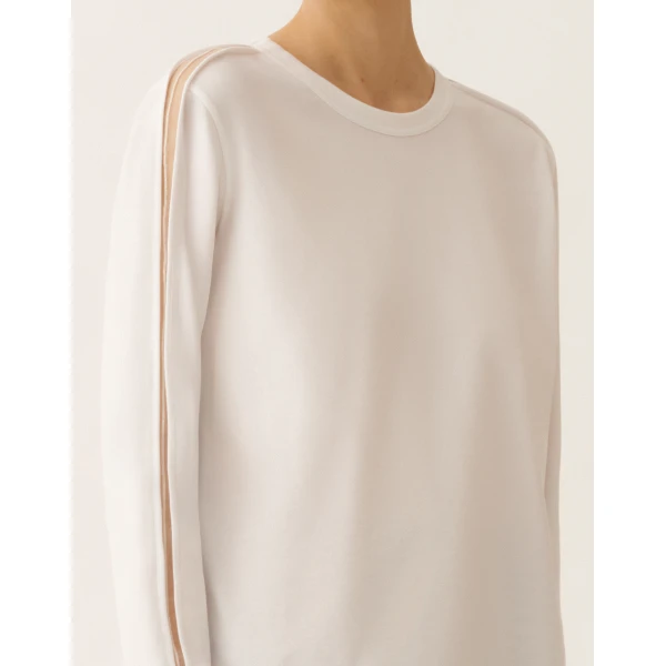 Fabiana Filippi Optical White Jersey T-shirt Top, view 5