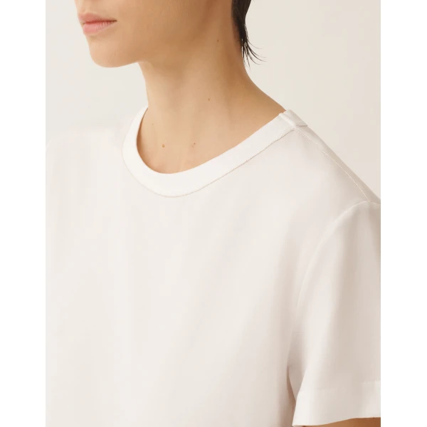 Fabiana Filippi Optical White Jersey T-shirt Top, view 5
