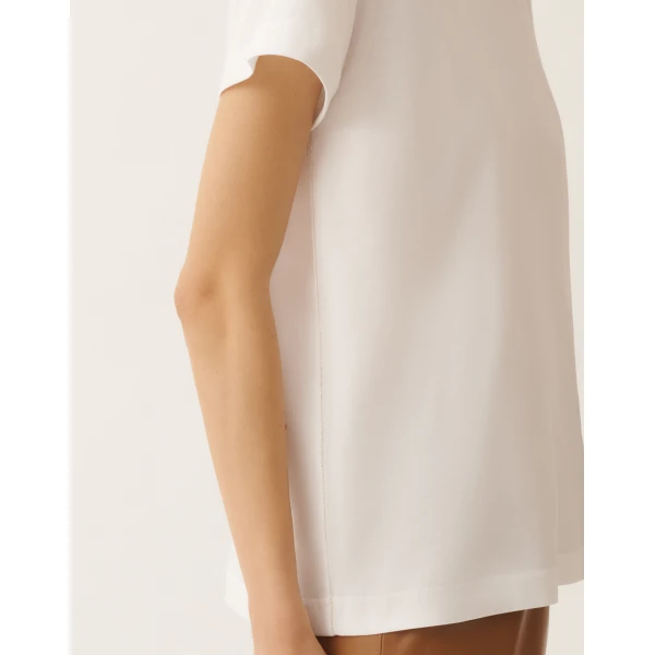 Fabiana Filippi Optical White Jersey T-shirt Top, view 6