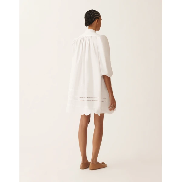 Fabiana Filippi Optical White Poplin Dress, view 4