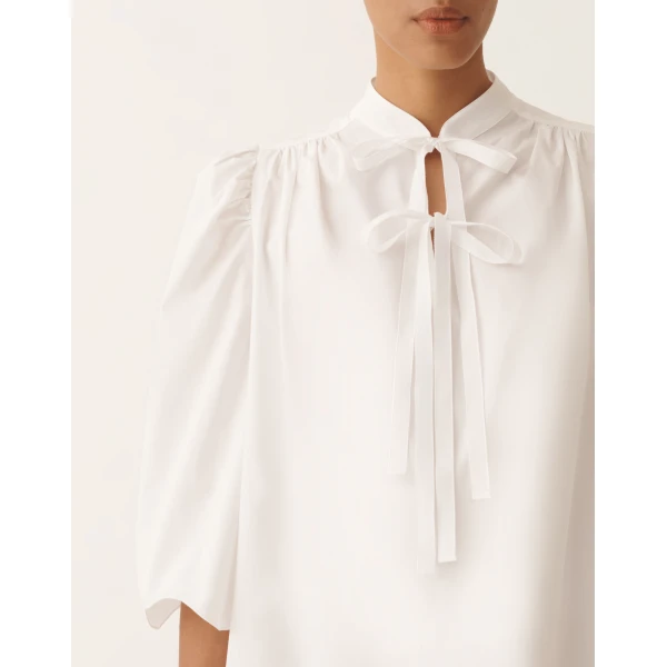 Fabiana Filippi Optical White Poplin Dress, view 5