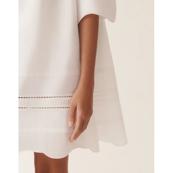 Fabiana Filippi Optical White Poplin Dress, view 6