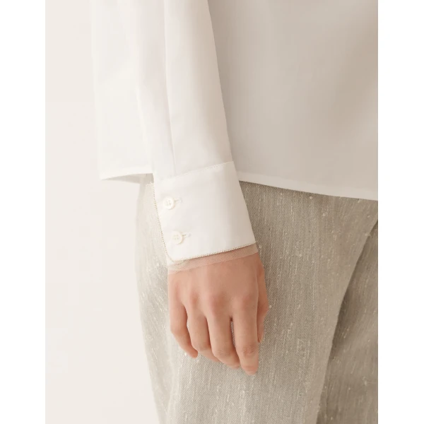 Fabiana Filippi Optical White Poplin Shirt, view 5