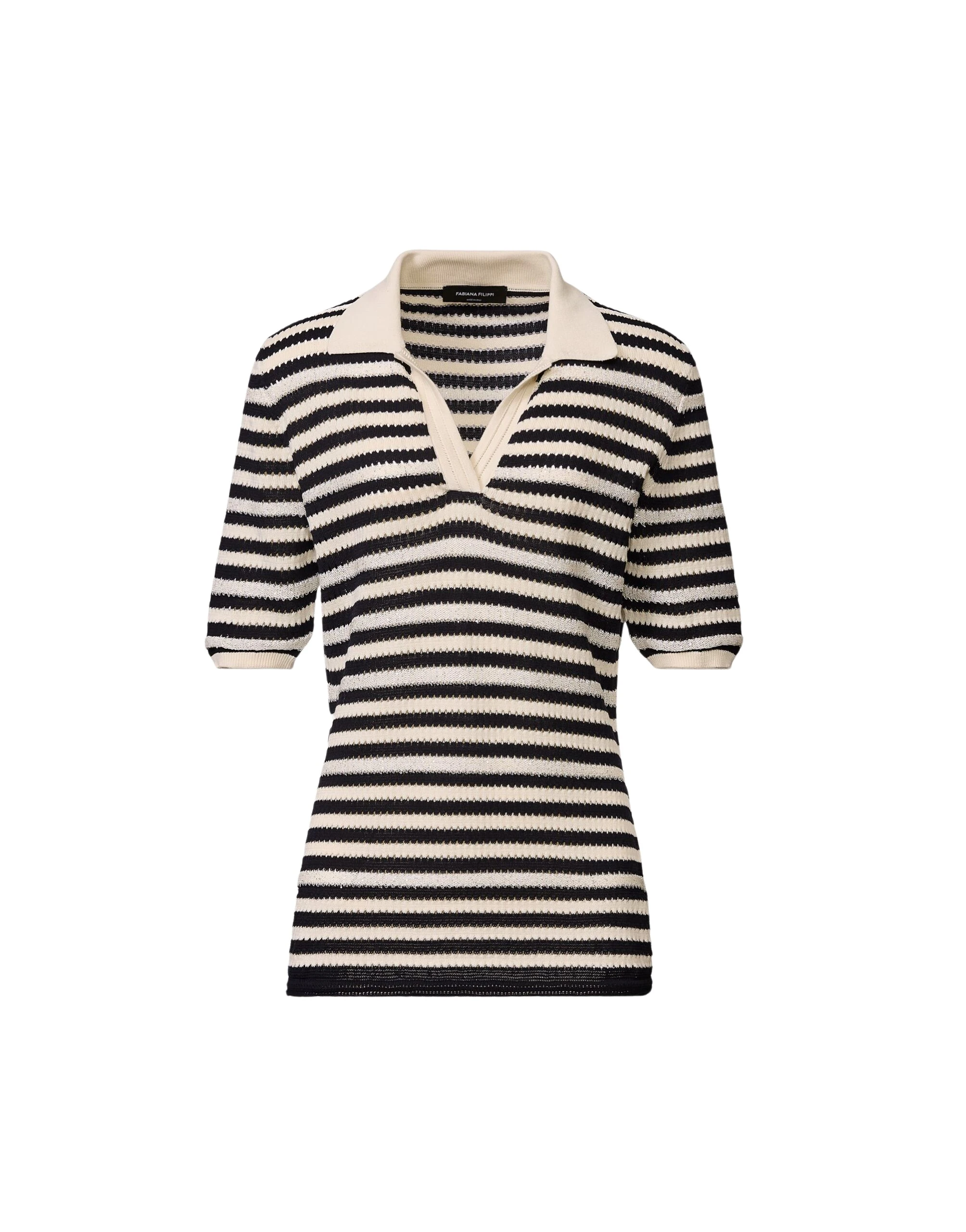 Fabiana-Filippi-Organic-Cotton-Polo-with-Micro-Sequins-in-Midnight-Blue-scaled29929_nobg Fabiana Filippi Organic Cotton Polo with Micro Sequins in Midnight Blue Knit