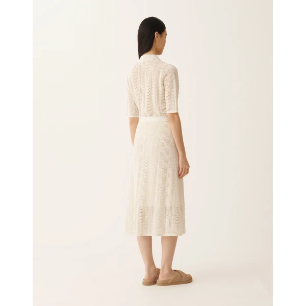 Fabiana Filippi Organic Cotton Skirt with Shimmering Viscose in Butter, view 4