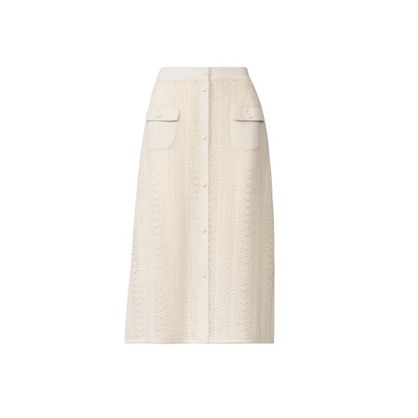 Fabiana Filippi Organic Cotton Skirt with Shimmering Viscose in Butter