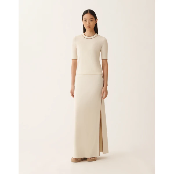 Fabiana Filippi Organic Cotton T-shirt in Butter Knit, view 3