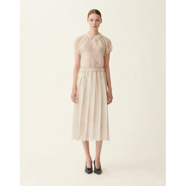 Fabiana Filippi Organza Midi Skirt in Butter, view 3