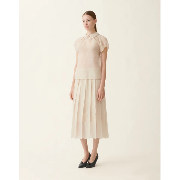 Fabiana Filippi Organza Top in Butter, view 3