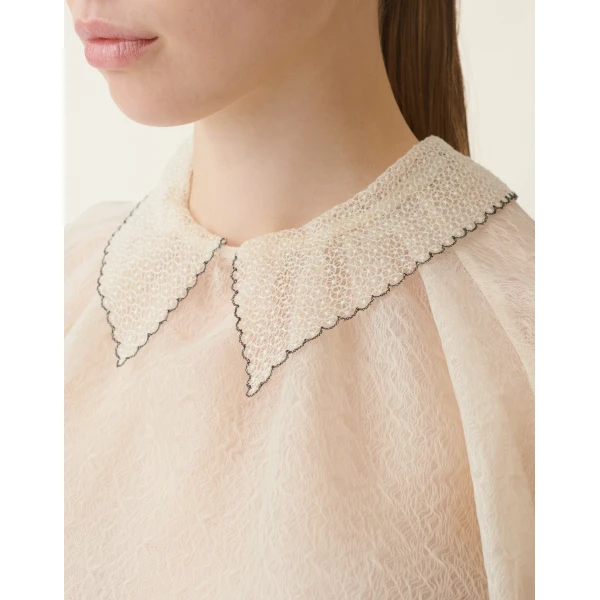 Fabiana Filippi Organza Top in Butter, view 5