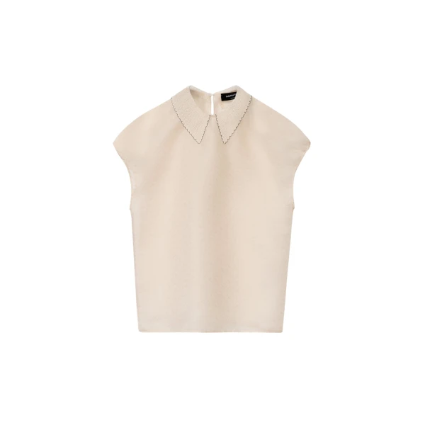 Fabiana Filippi Organza Top in Butter