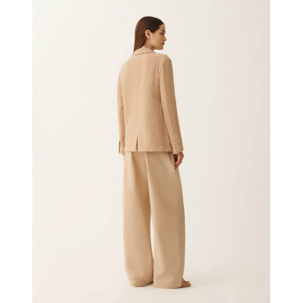 Fabiana Filippi Oversized Jacket in Cotton Mesh and Sequins, Acer, view 4