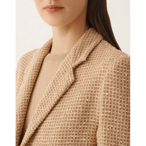 Fabiana Filippi Oversized Jacket in Cotton Mesh and Sequins, Acer, view 5