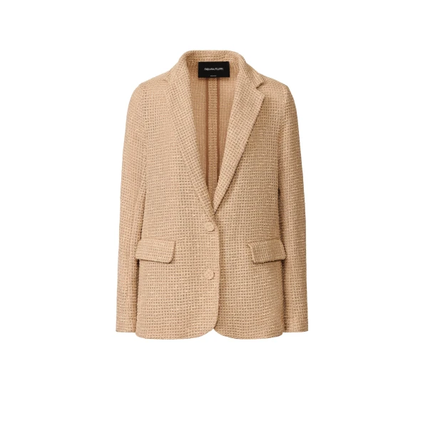 Fabiana Filippi Oversized Jacket in Cotton Mesh and Sequins, Acer
