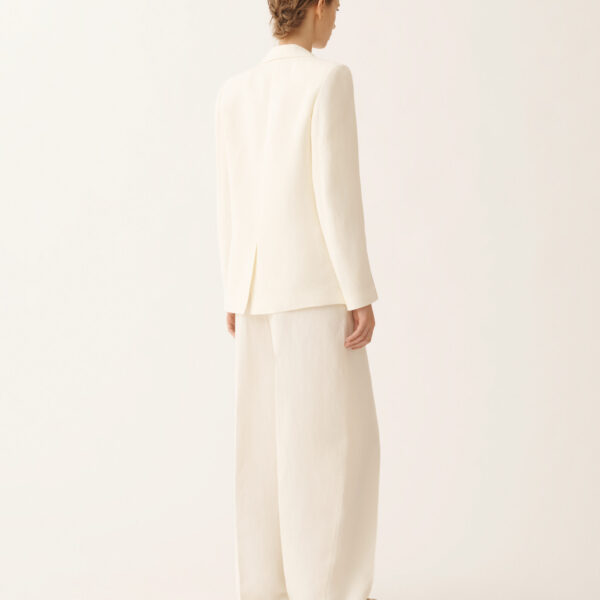 Fabiana Filippi Oversized Jacket in Fluid Linen and Viscose, Butter, view 4