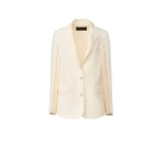 Fabiana Filippi Oversized Jacket in Fluid Linen and Viscose, Butter