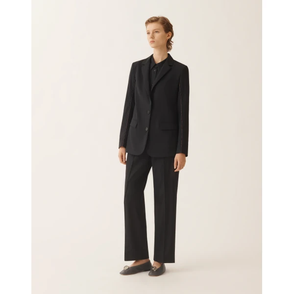 Fabiana Filippi Oversized Jacket in Night Blue Bistretch Lightweight Wool, view 3