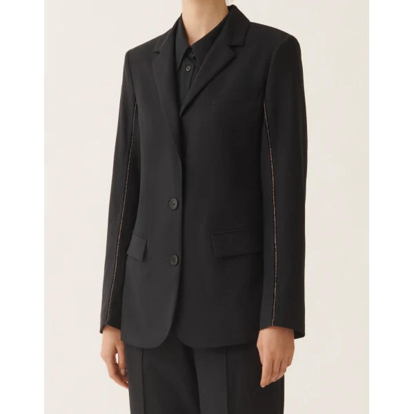Fabiana Filippi Oversized Jacket in Night Blue Bistretch Lightweight Wool, view 5