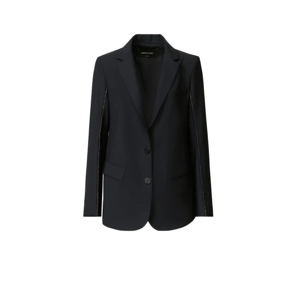 Fabiana Filippi Oversized Jacket in Night Blue Bistretch Lightweight Wool