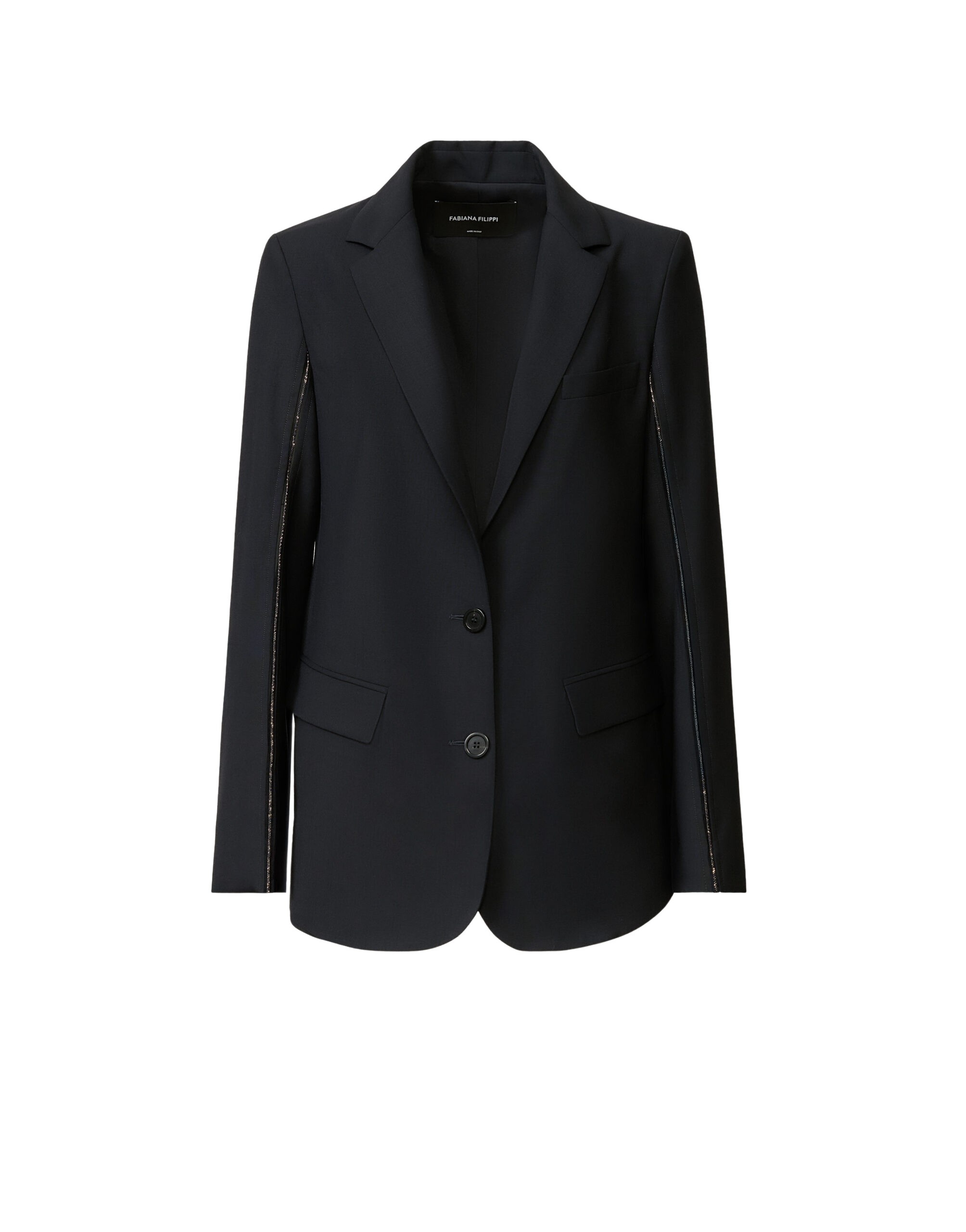 Fabiana Filippi Oversized Jacket in Night Blue Bistretch Lightweight Wool