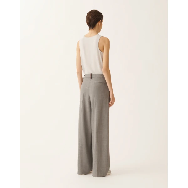 Fabiana Filippi Pants in Lightweight Stretch Wool, Rock Mélange, view 4