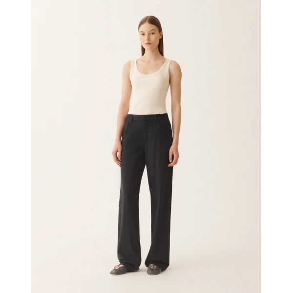 Fabiana Filippi Pants in Midnight Blue Milano Jersey, view 3