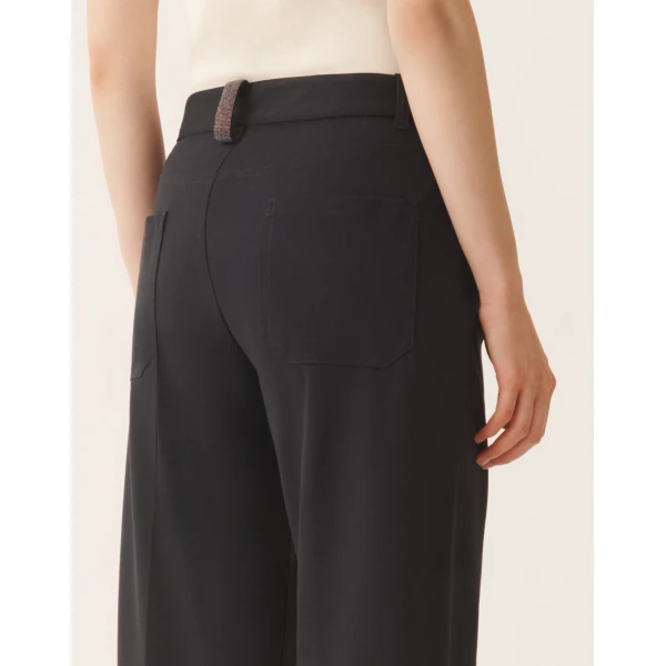 Fabiana Filippi Pants in Midnight Blue Milano Jersey, view 5