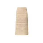 Fabiana Filippi Pencil Skirt in Wool and Cotton with Sequins, Vanilla