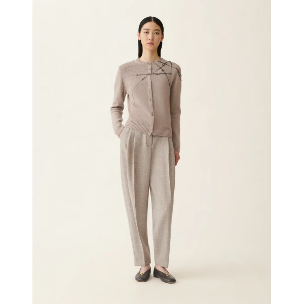 Fabiana Filippi Platinum Cardigan in Mocha, view 3