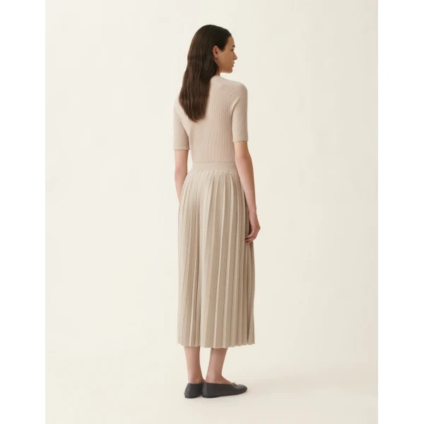 Fabiana Filippi Platinum Midi Skirt in Cachà, view 4