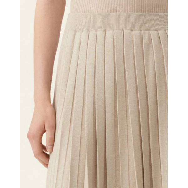 Fabiana Filippi Platinum Midi Skirt in Cachà, view 5