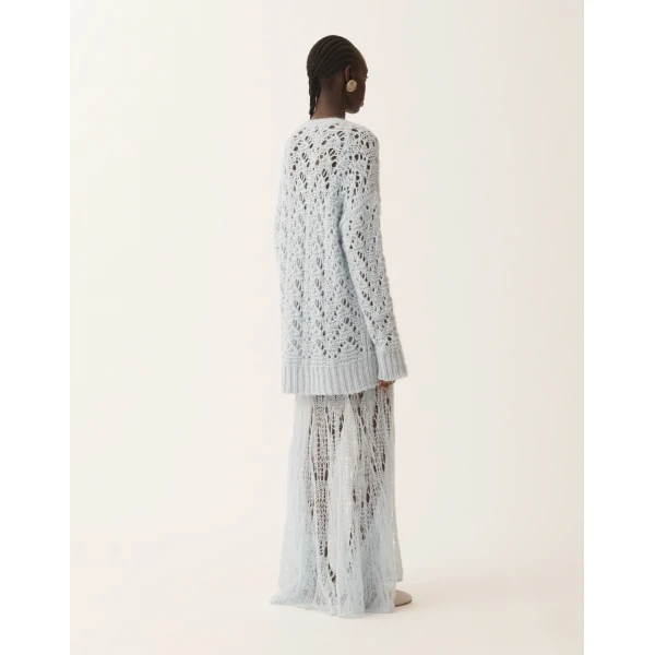 Fabiana Filippi Platinum Mohair Sweater in Aqua, view 4