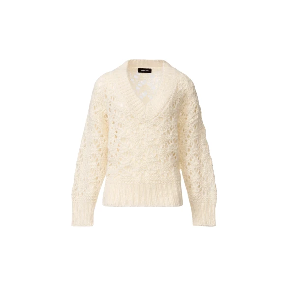 Fabiana Filippi Platinum Mohair Sweater in Raffia