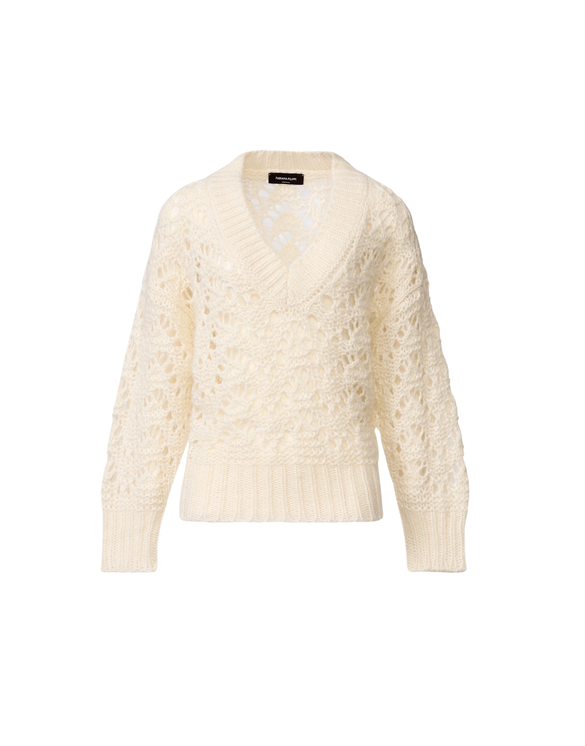 Fabiana Filippi Platinum Mohair Sweater in Raffia