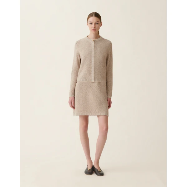 Fabiana Filippi Platinum Sequin Jacket in Cachà, view 3