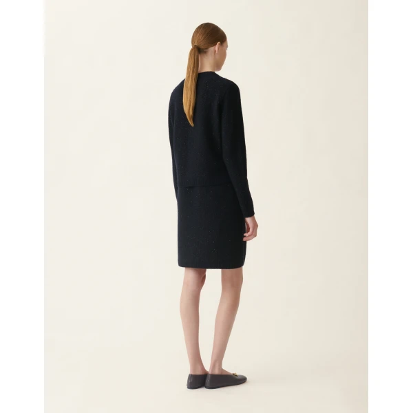 Fabiana Filippi Platinum Sequin Jacket in Midnight Blue, view 4