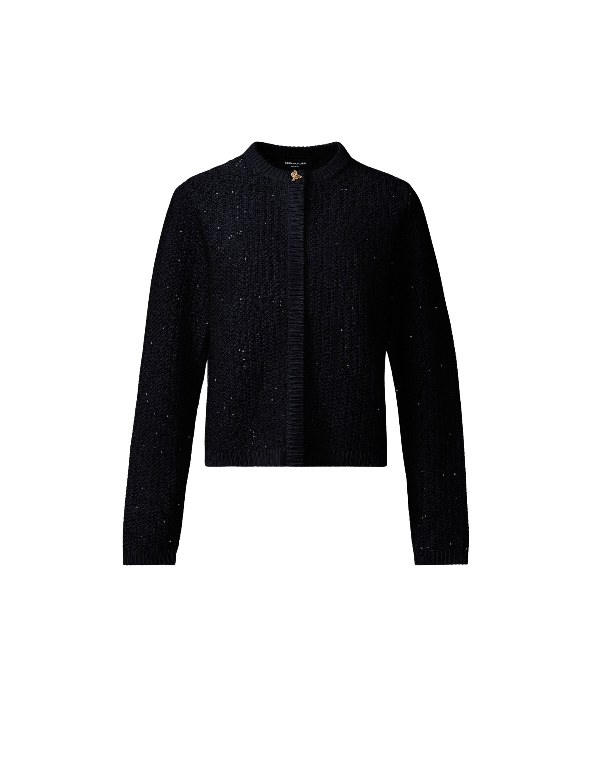 Fabiana Filippi Platinum Sequin Jacket in Midnight Blue