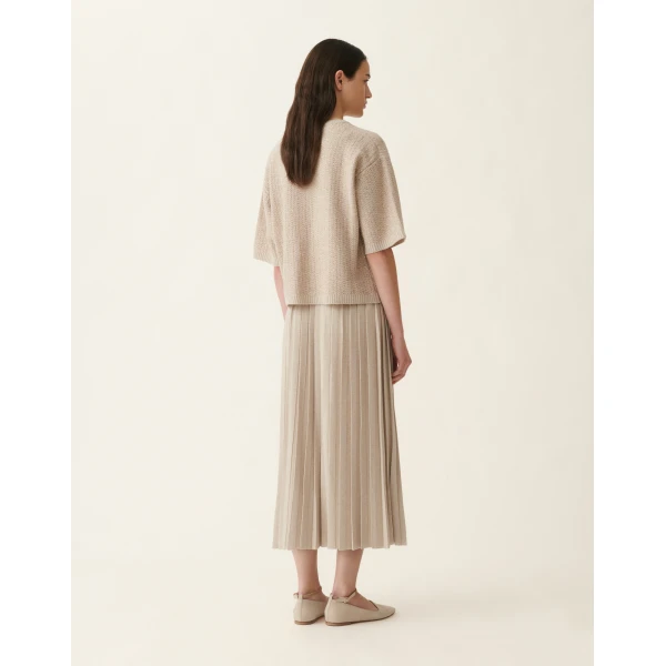Fabiana Filippi Platinum Sequin Sweater in Cachà, view 4