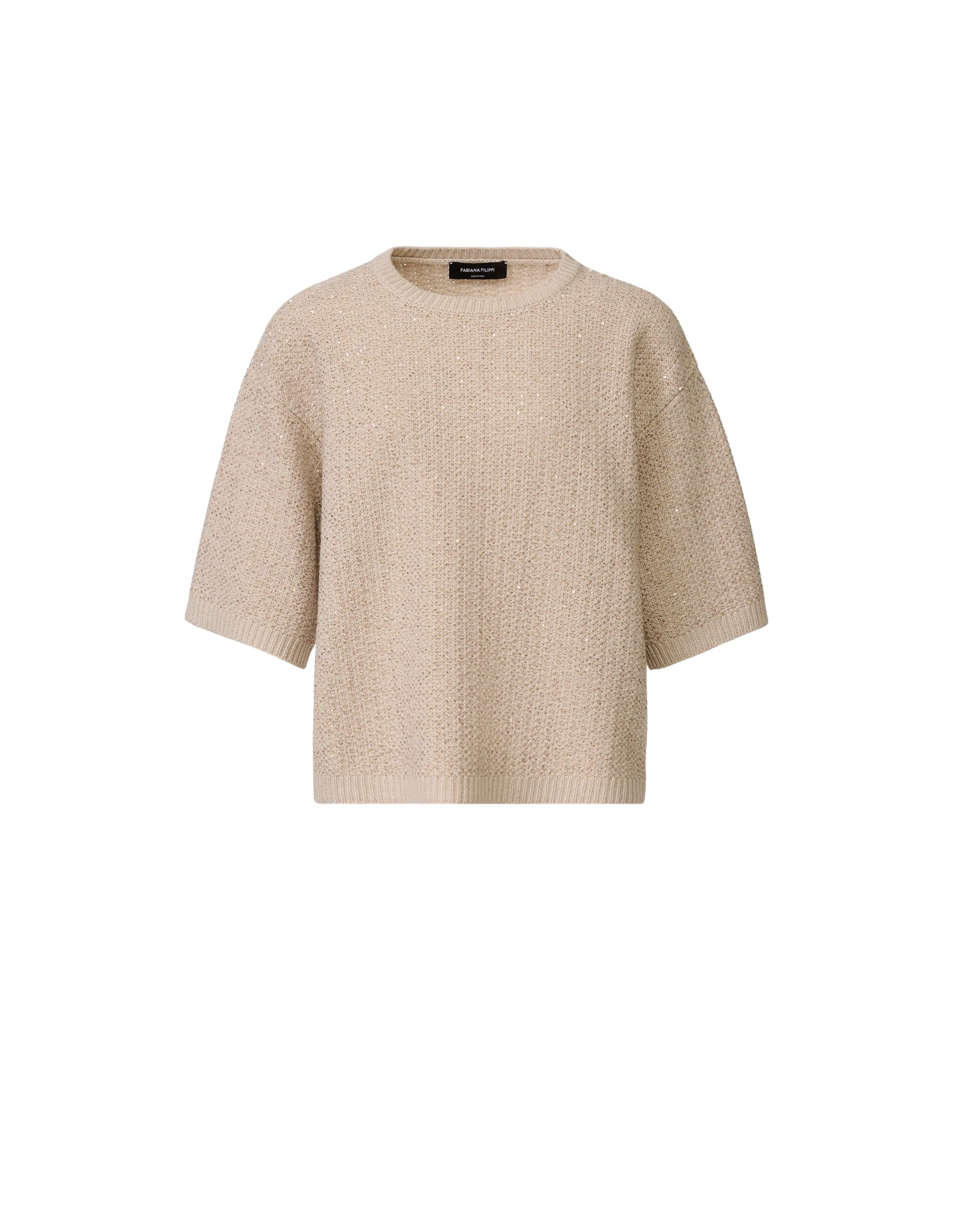 Fabiana Filippi Platinum Sequin Sweater in Cachà