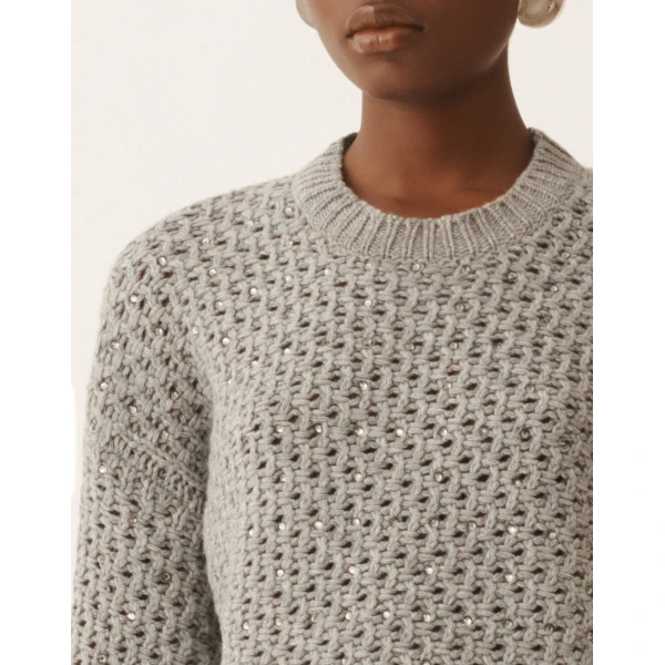 Fabiana Filippi Platinum Sweater in Rock, view 5