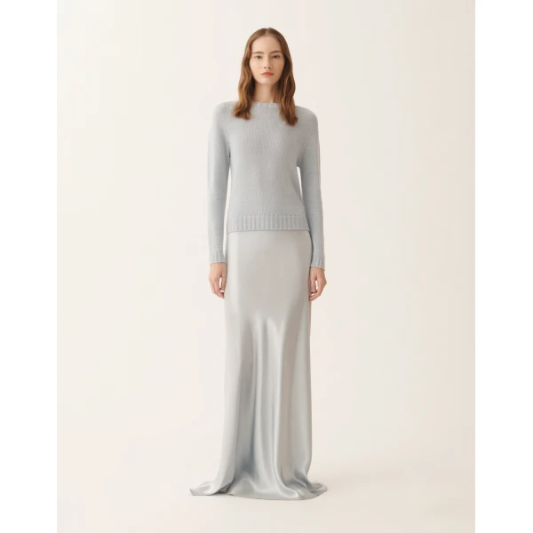 Fabiana Filippi Platinum Sweater with Lurex in Aqua, view 3