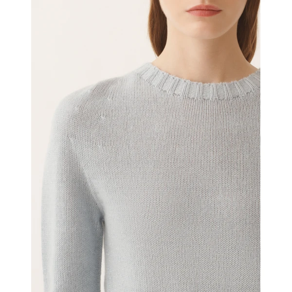 Fabiana Filippi Platinum Sweater with Lurex in Aqua, view 5