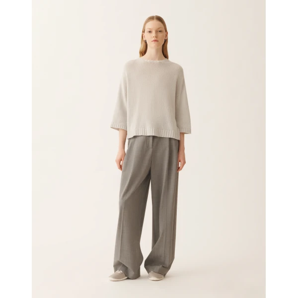 Fabiana Filippi Platinum T-shirt with Lurex in Rain Knit, view 3
